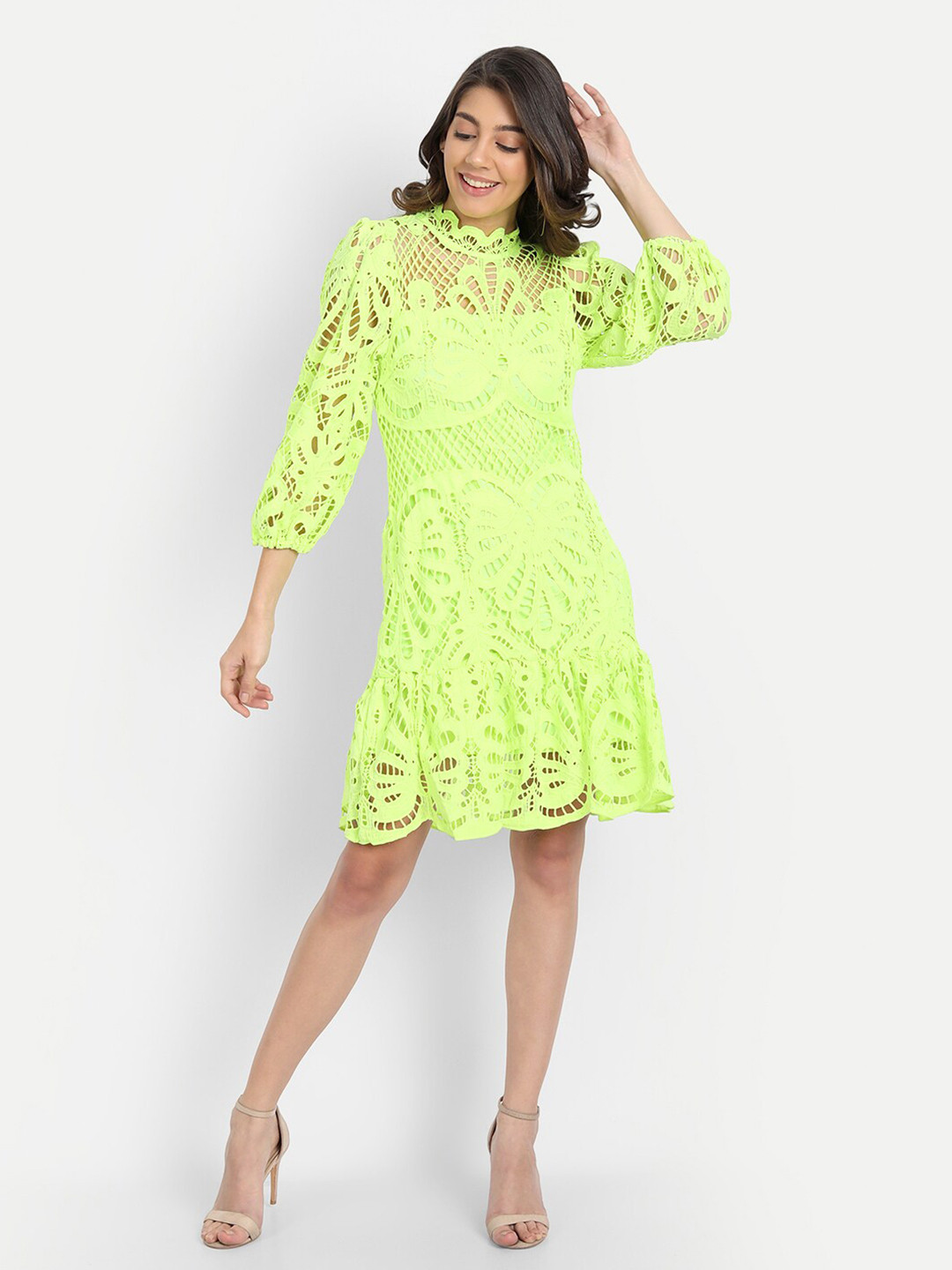 Buy Iki Chic Green Lace A Line Dress Dresses for Women 18796234 Myntra