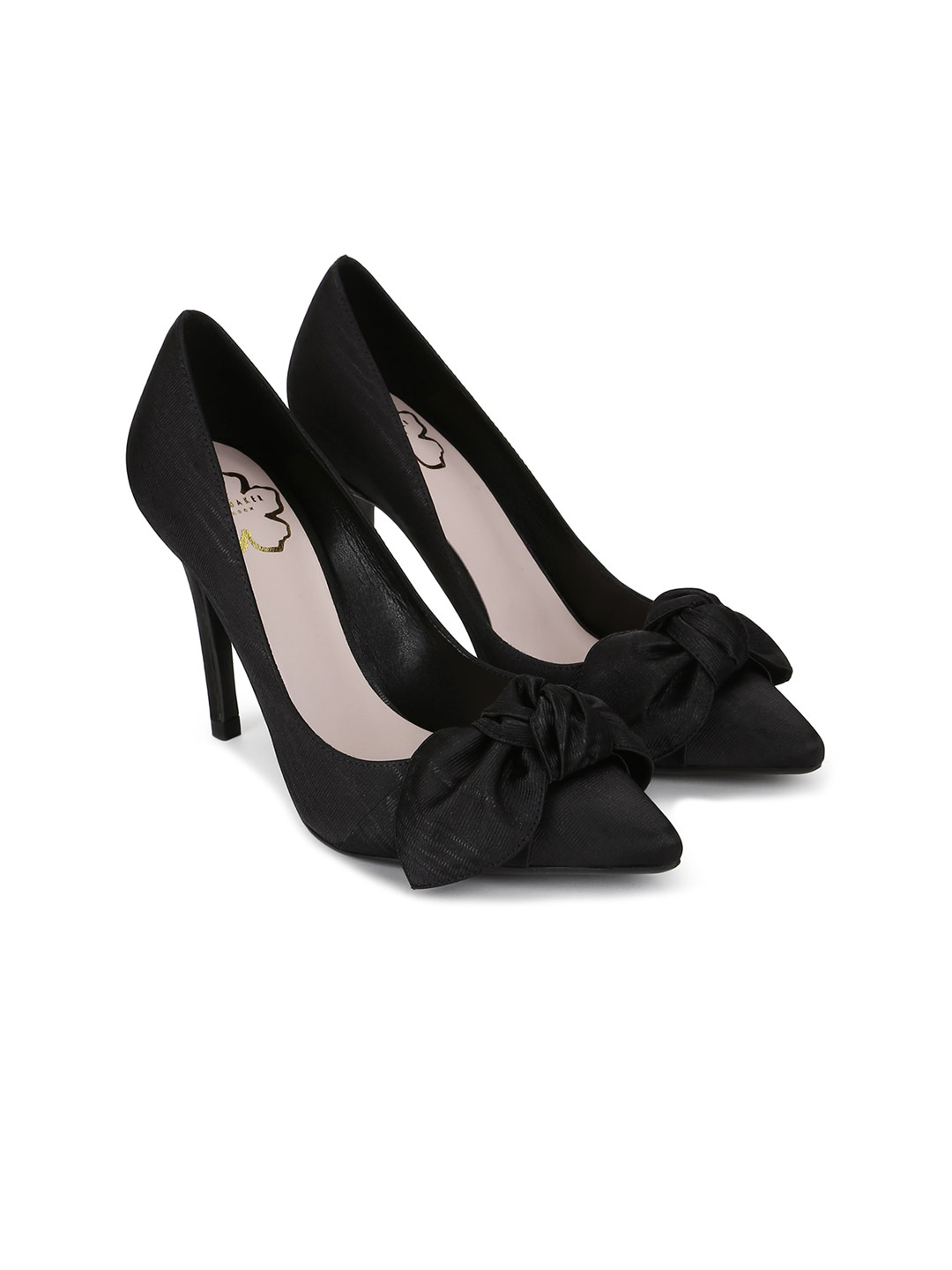 Buy Ted Baker Black High Top Stiletto Pumps With Bows Heels for Women