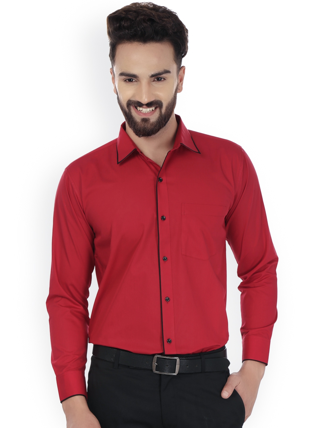 Buy JAINISH Men Red Comfort Fit Formal Shirt - Shirts for Men 1880031 ...
