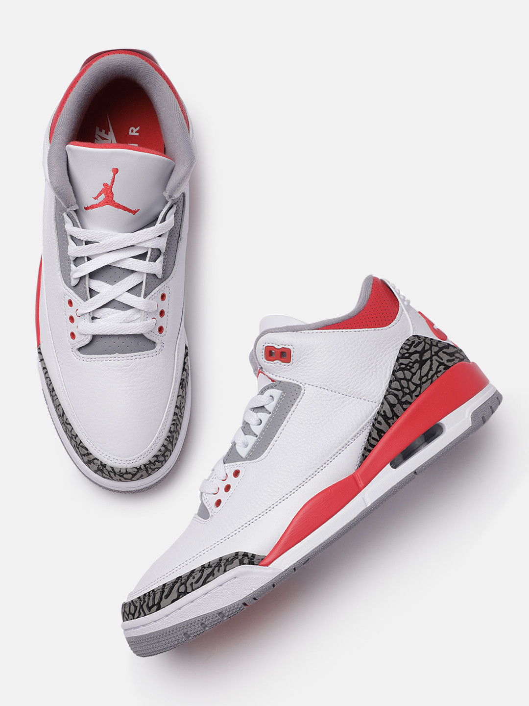 Buy Nike Men White Air Jordan 3 Retro Leather Basketball Shoes Sports Shoes for Men 18801000