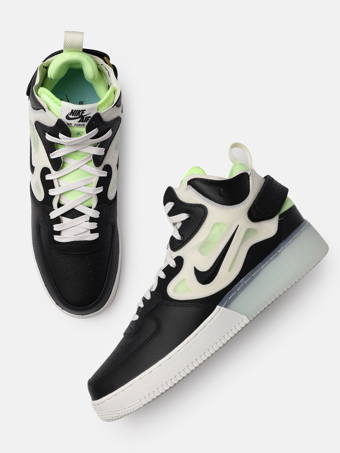 mens black and white nike air force 1