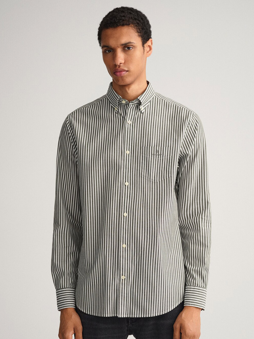 Gant Men Multicolor Striped Collar Shirt