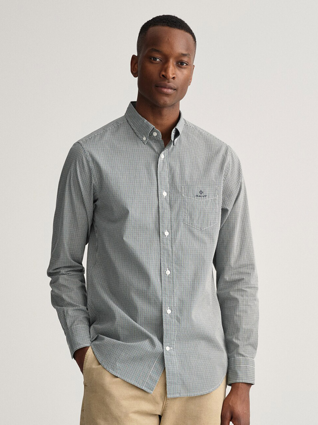 Gant Men Pure Cotton Yellow Dobby Striped Shirt
