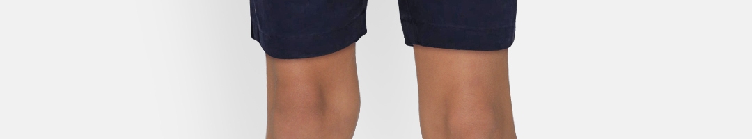 Buy U.S. Polo Assn. Kids Boys Navy Blue Solid Regular Fit Chino Shorts ...