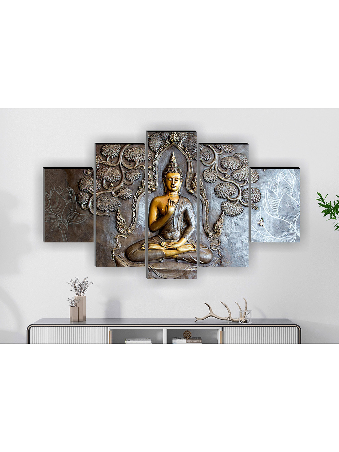 Buy SAF Set Of 5 Multicolor Buddha Religious Wall Decor Wall Decor