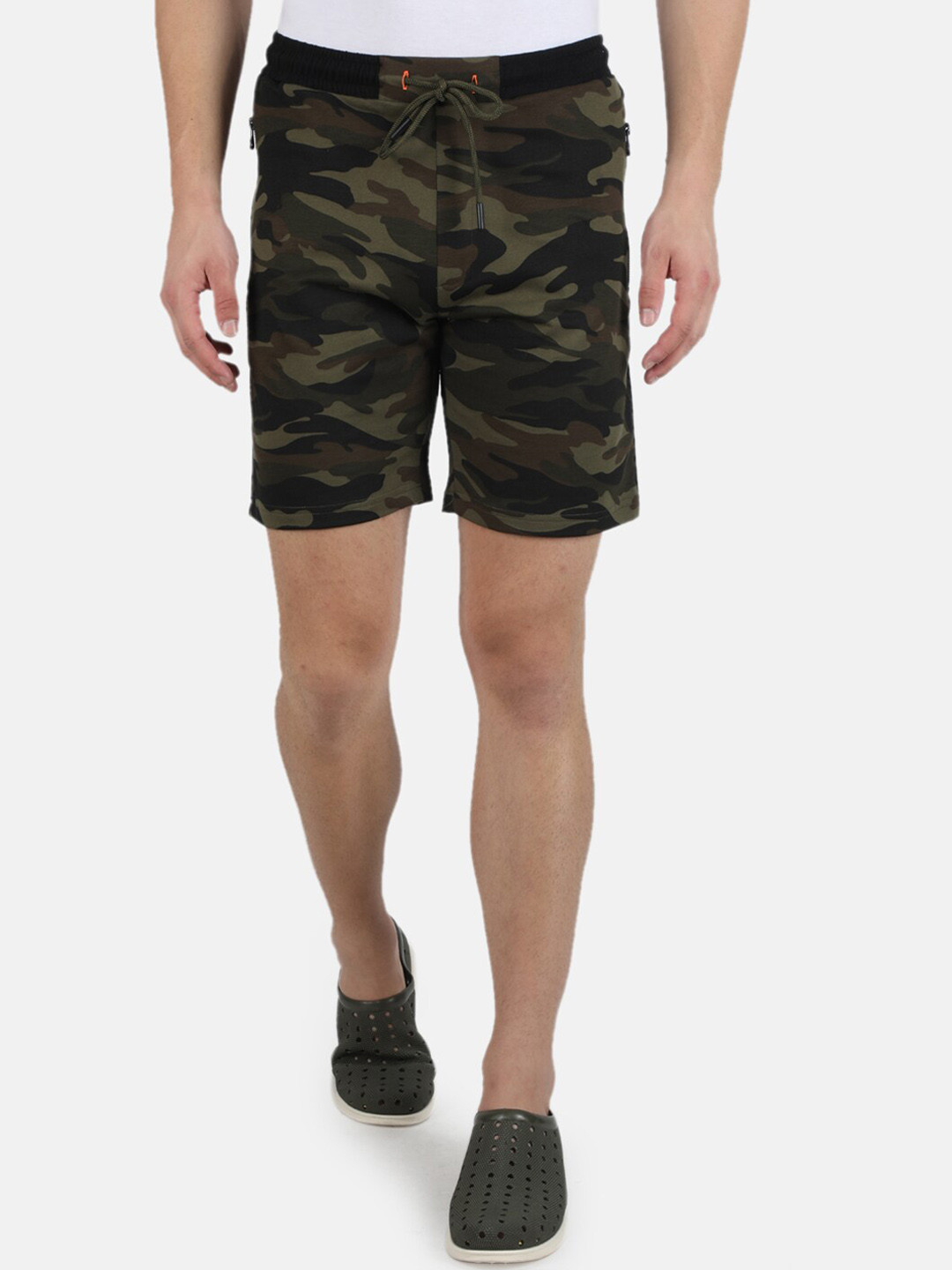 Buy Monte Carlo Men Green Camouflage Printed Shorts Shorts for Men