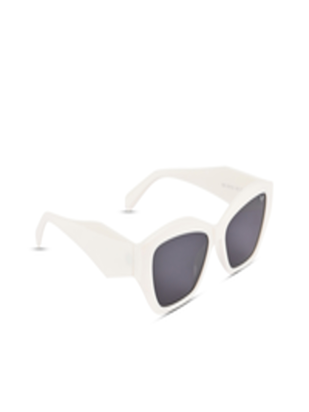 Buy Voyage Women Black Lens & White Oval Sunglasses With UV Protected ...