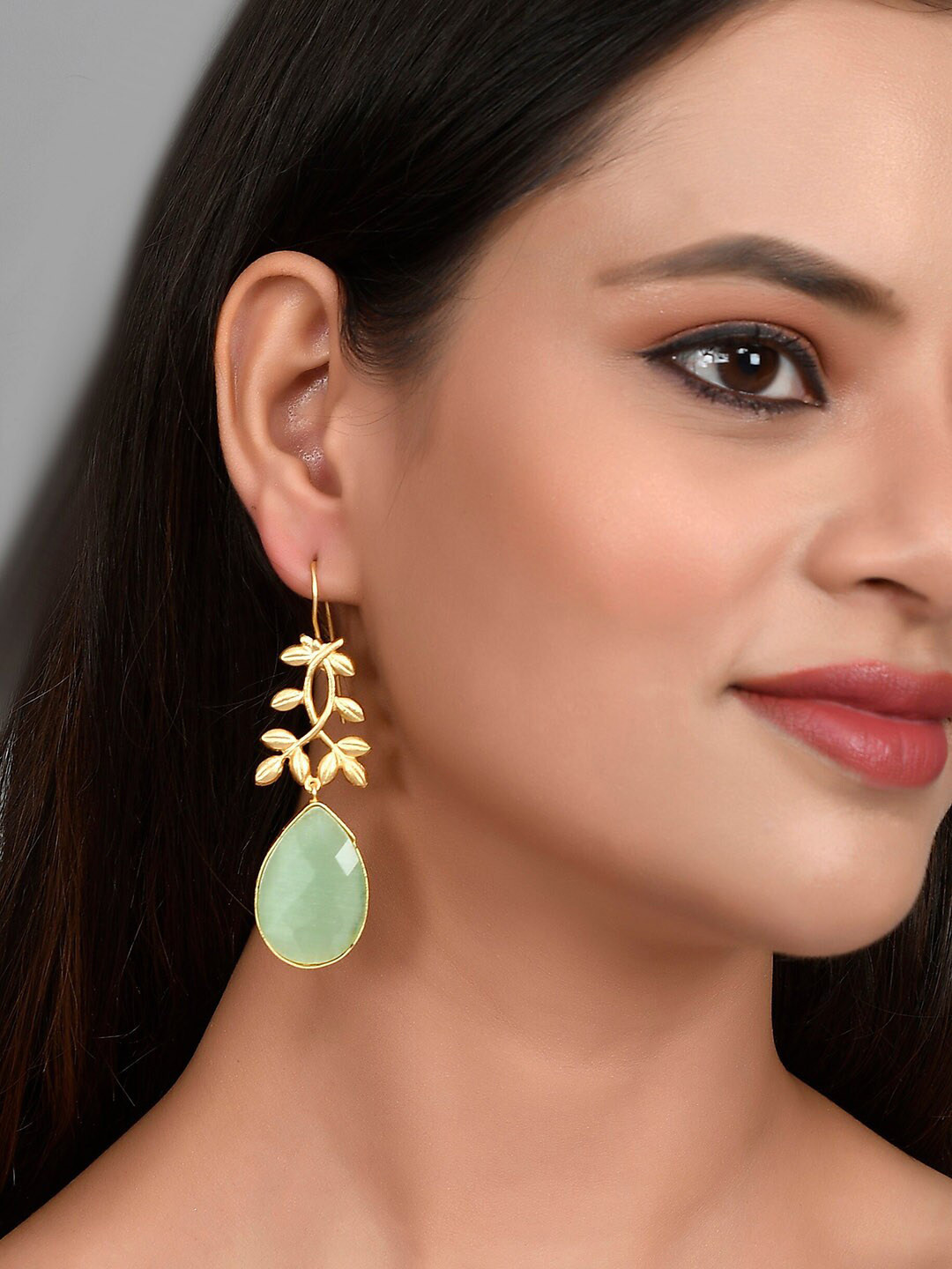 Buy Silvermerc Designs Gold Toned Teardrop Shaped Drop Earrings