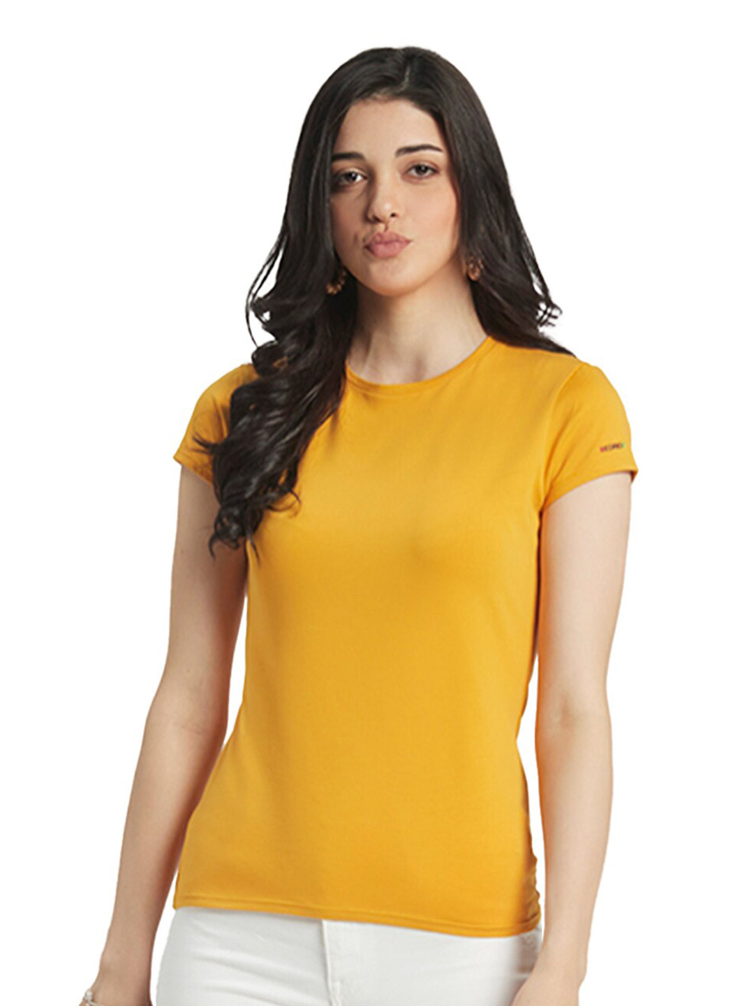 Buy EDRIO Women Mustard Yellow T Shirt Tshirts for Women 18810762