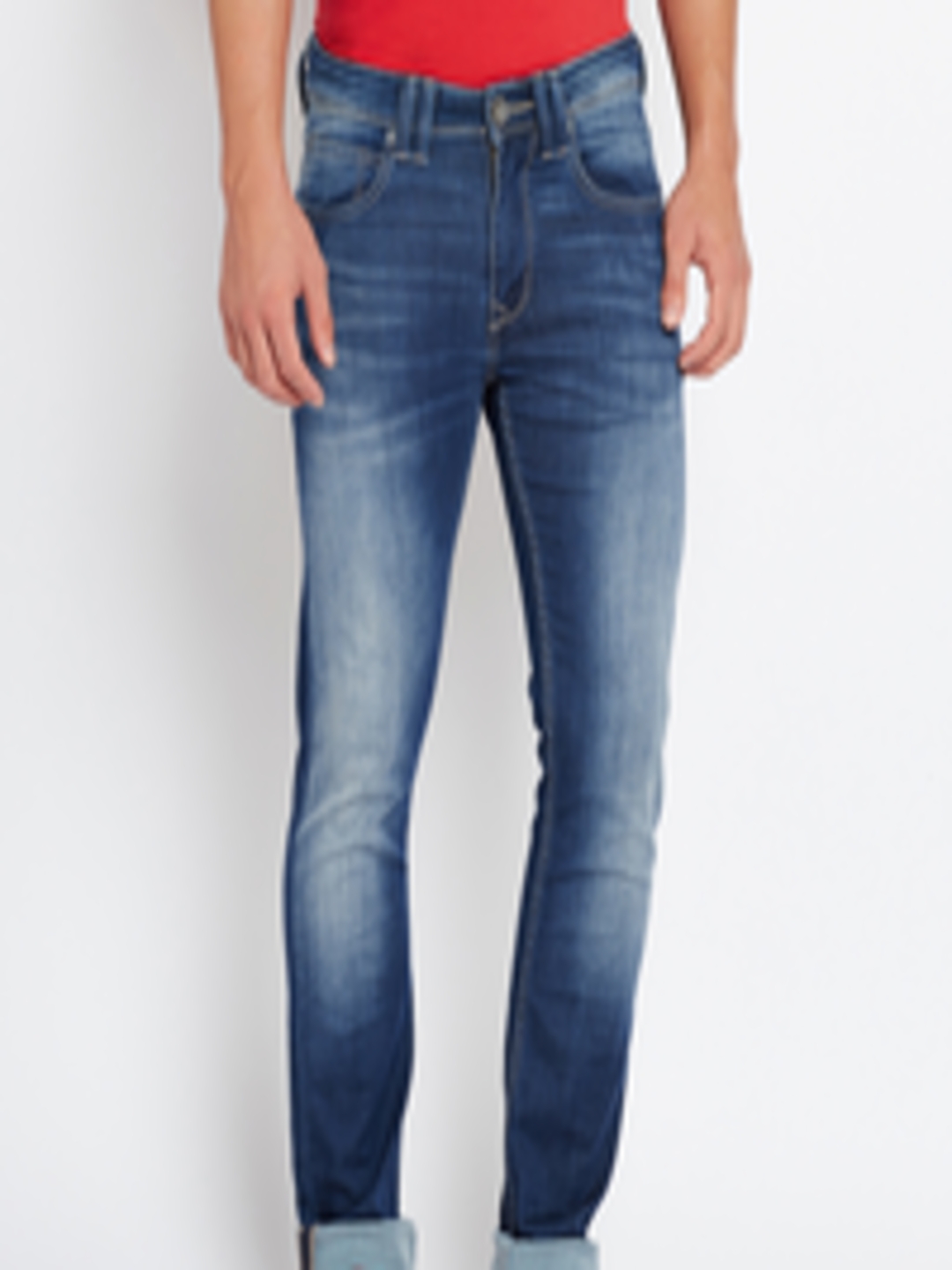 Buy Pepe Jeans Men Blue Vapour Slim Fit Low Rise Clean Look Stretchable ...