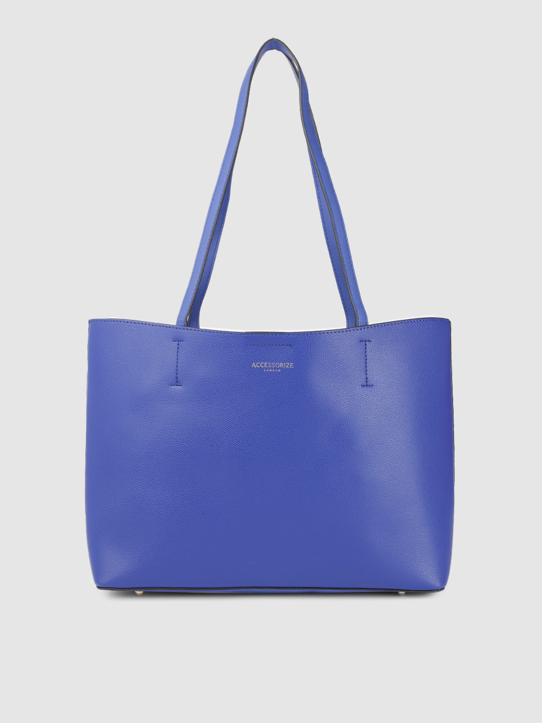 Buy Accessorize Women Blue Solid Structured Tote Bag Handbags for