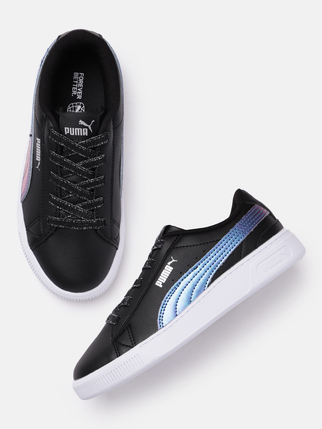 Buy Puma Girls Black Vikky3 Bioluminescence AC Slip On Sneakers