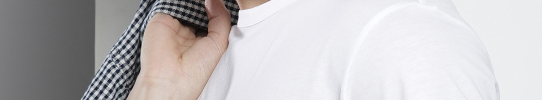Buy Tommy Hilfiger Men White Solid Organic Cotton Anti Odour T Shirt ...