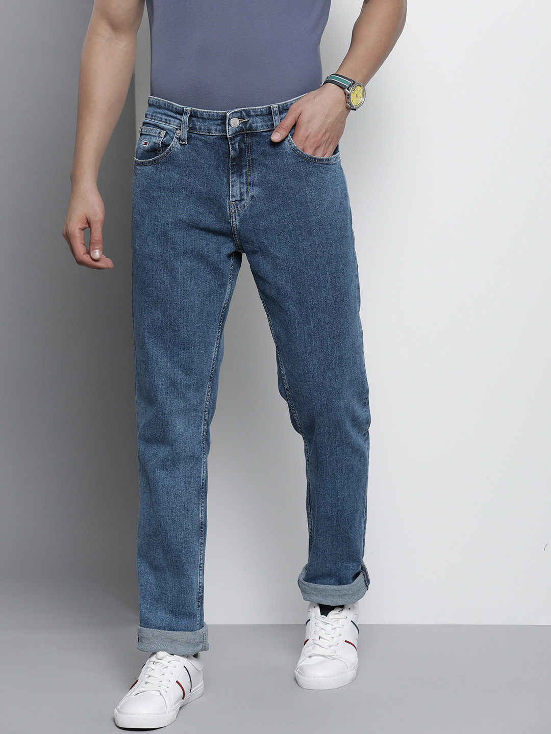 Buy Tommy Hilfiger Men Blue Ryan Straight Fit Stretchable Jeans Jeans