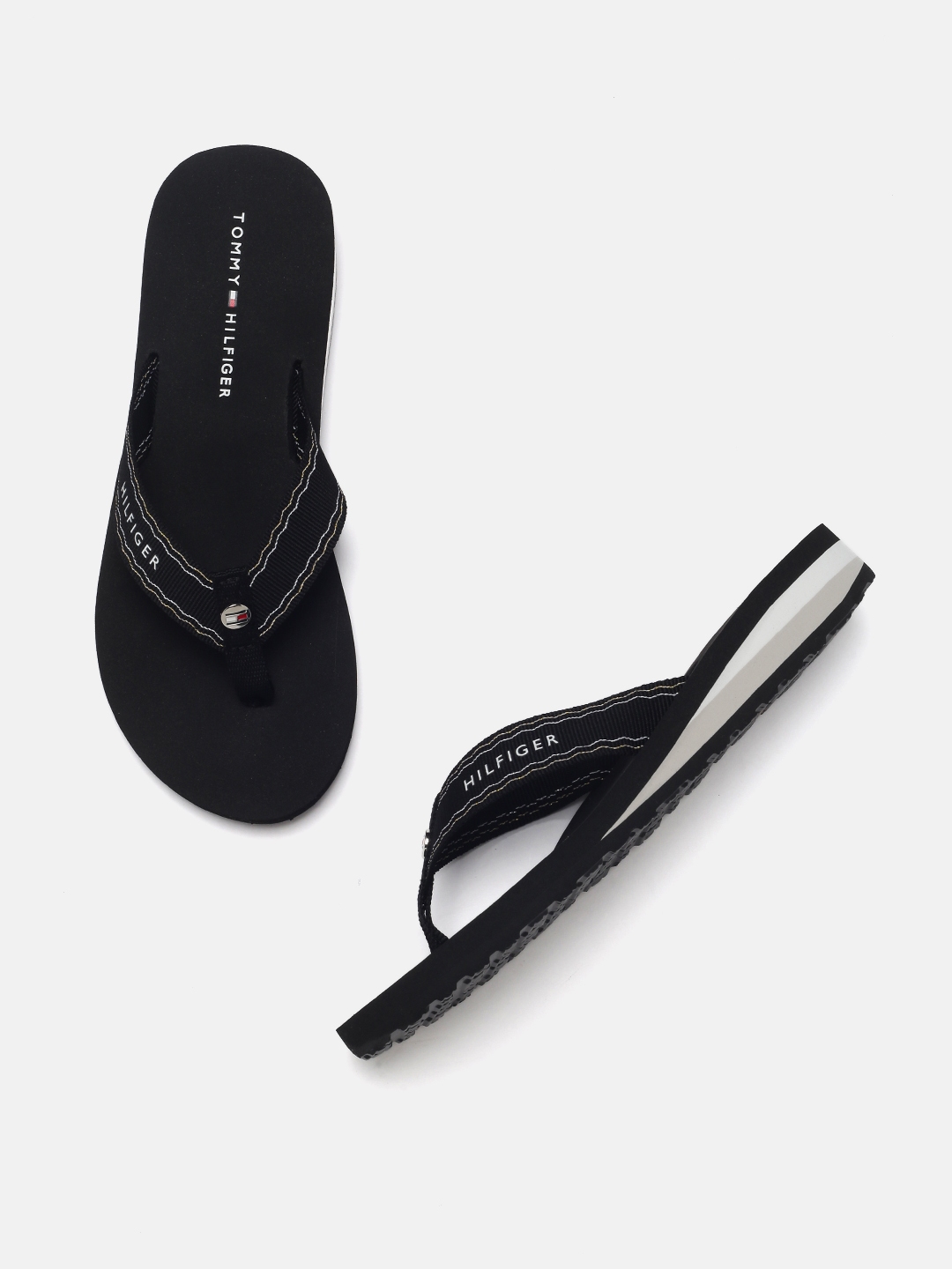 Buy Tommy Hilfiger Women Black Printed Thong Flip Flops Flip Flops For Women 18823176 Myntra 7500