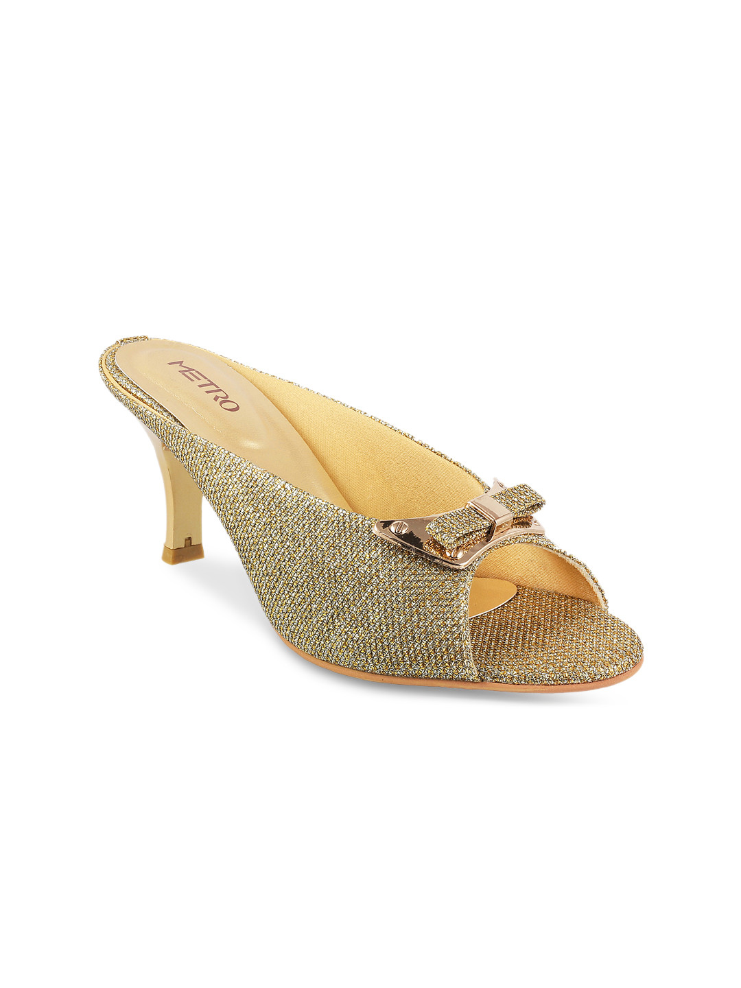 Buy Metro Women Gold Toned Embellished Heels Heels for Women 1882403