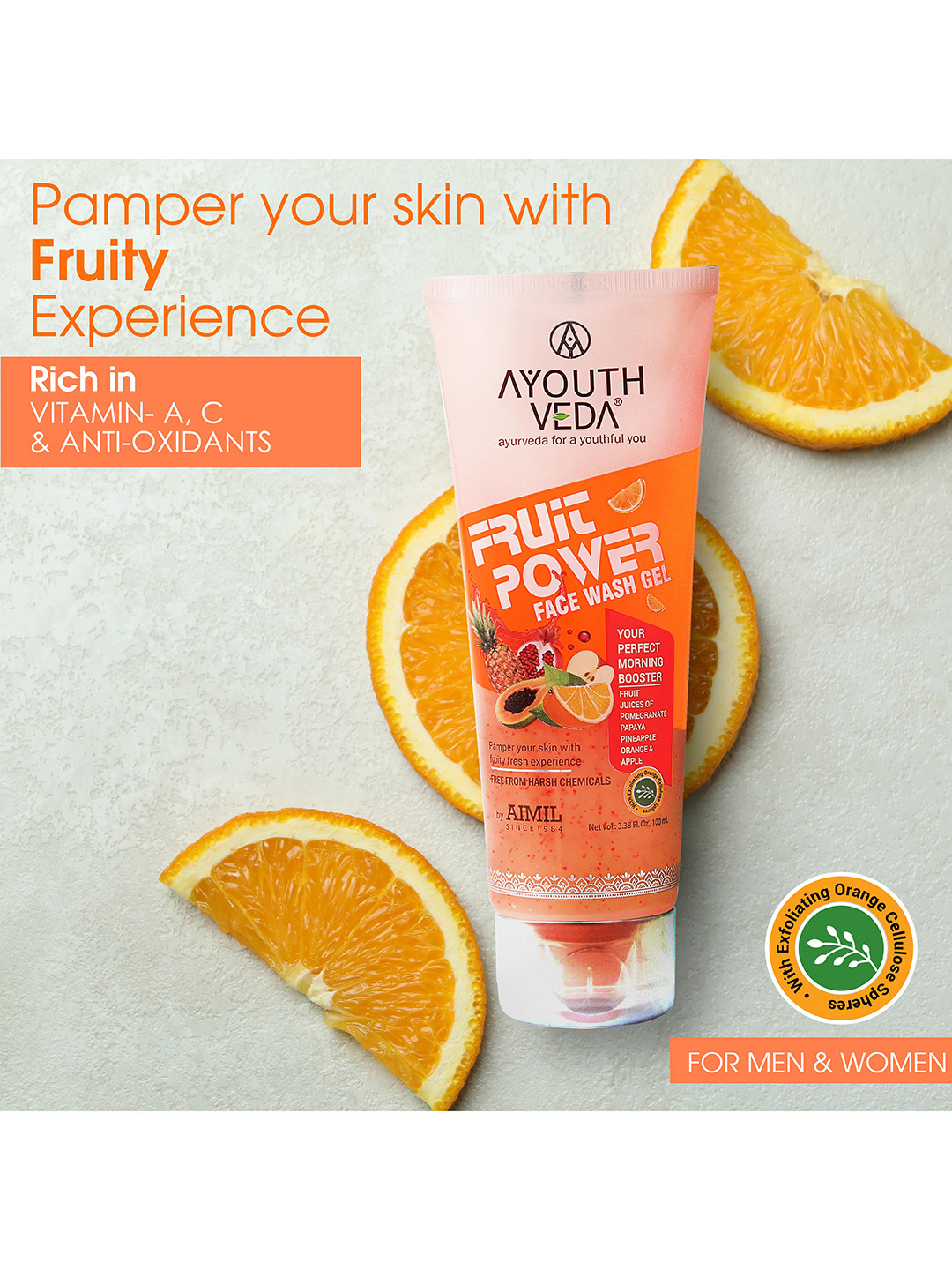Buy AYOUTHVEDA Fruit Power Face Wash Gel 100 Ml Face Wash And