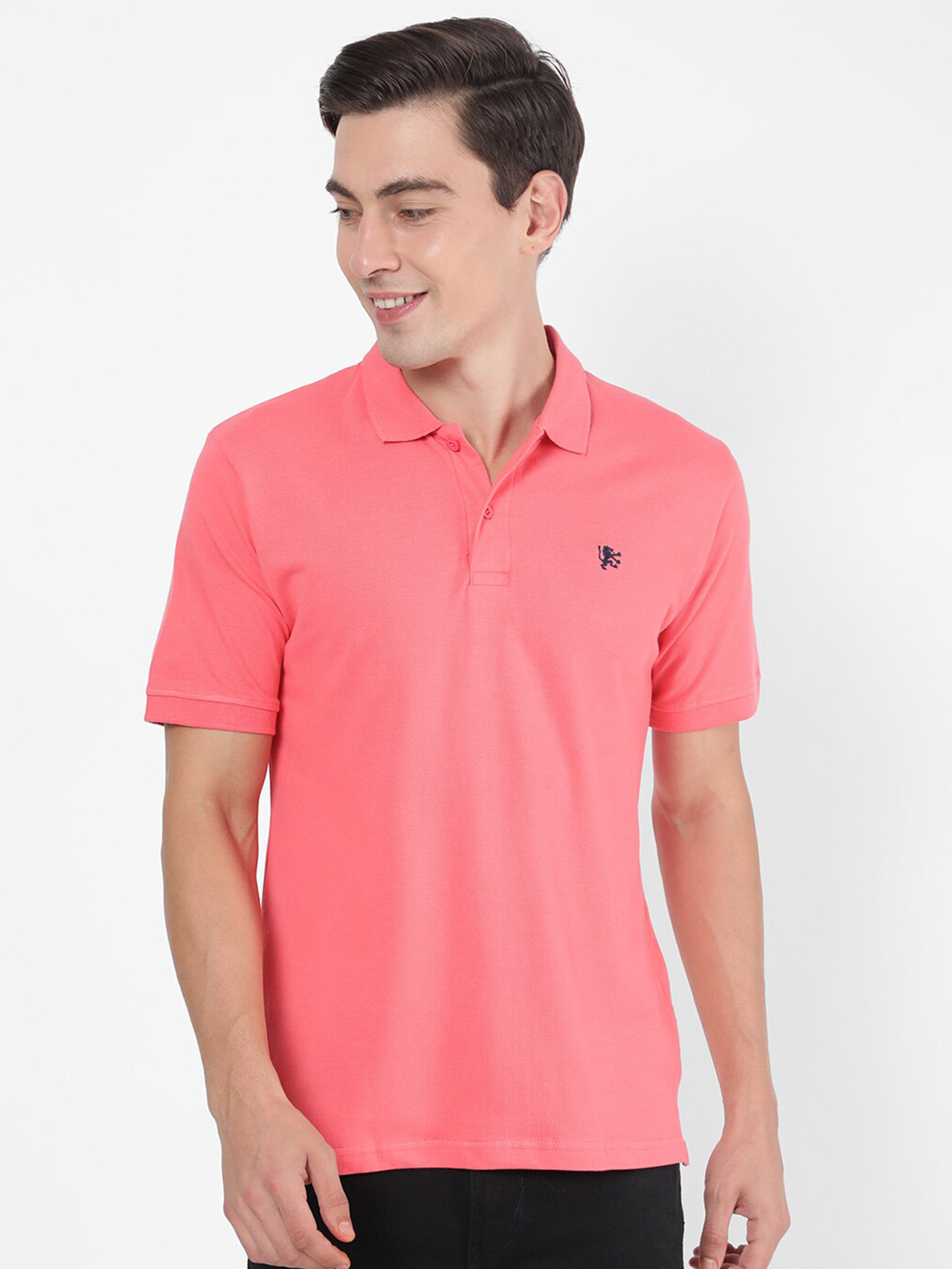 Buy R&B Men Peach Coloured Polo Collar T Shirt Tshirts for Men