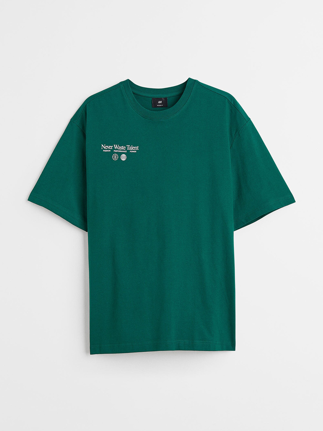 Buy H&M Men Green Applique Loose T Shirt 100 Cotton Tshirts for Men