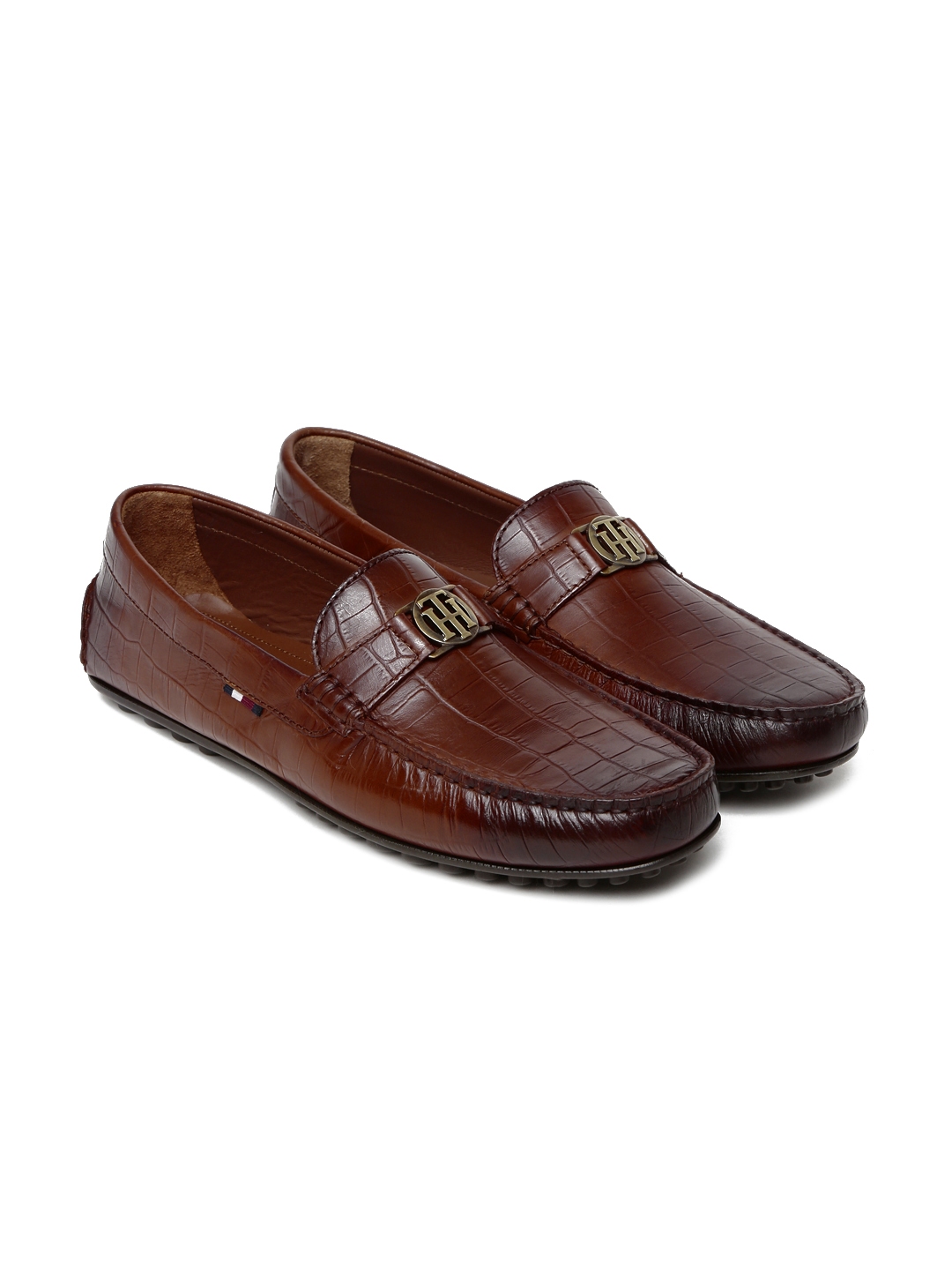 Buy Tommy Hilfiger Men Brown Leather Loafers - Casual Shoes for Men ...