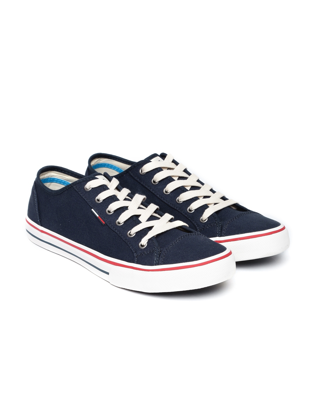 tommy hilfiger navy leather trainers