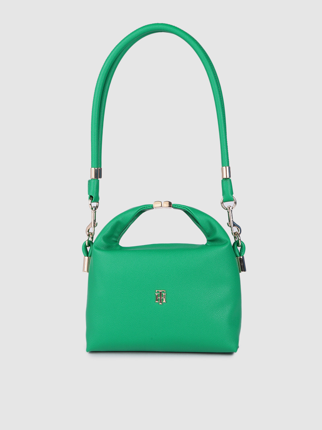 Buy Tommy Hilfiger Green Solid Shoulder Bag Handbags for Women