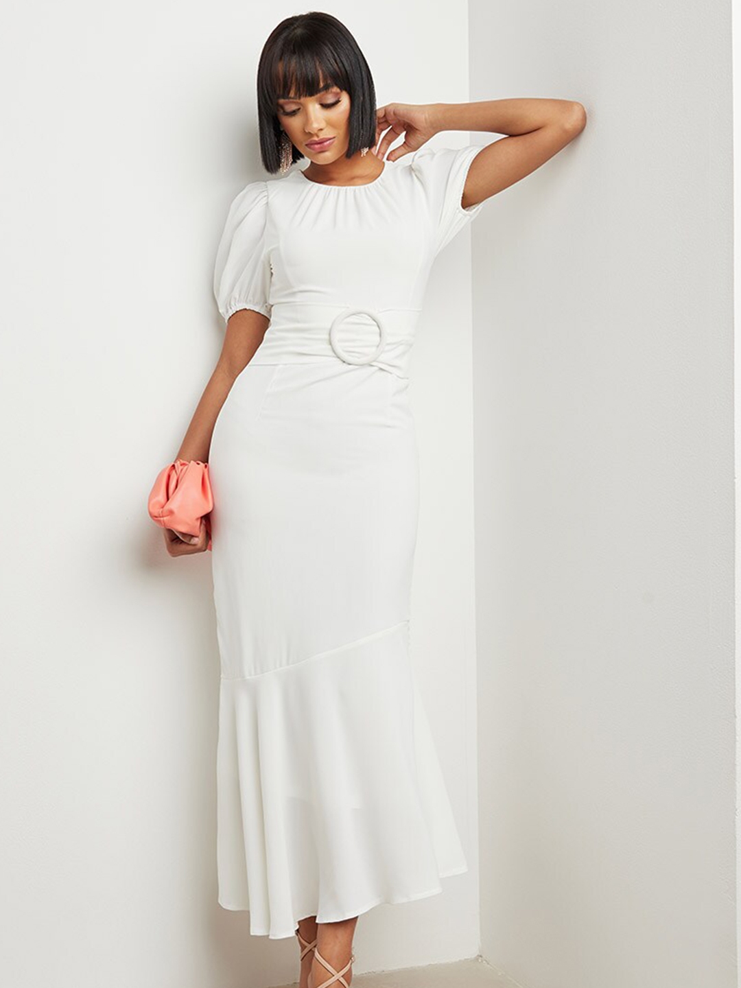 Buy Styli Frill Hem Maxi Dress With Zip Closure - Dresses for Women 18840592 | Myntra