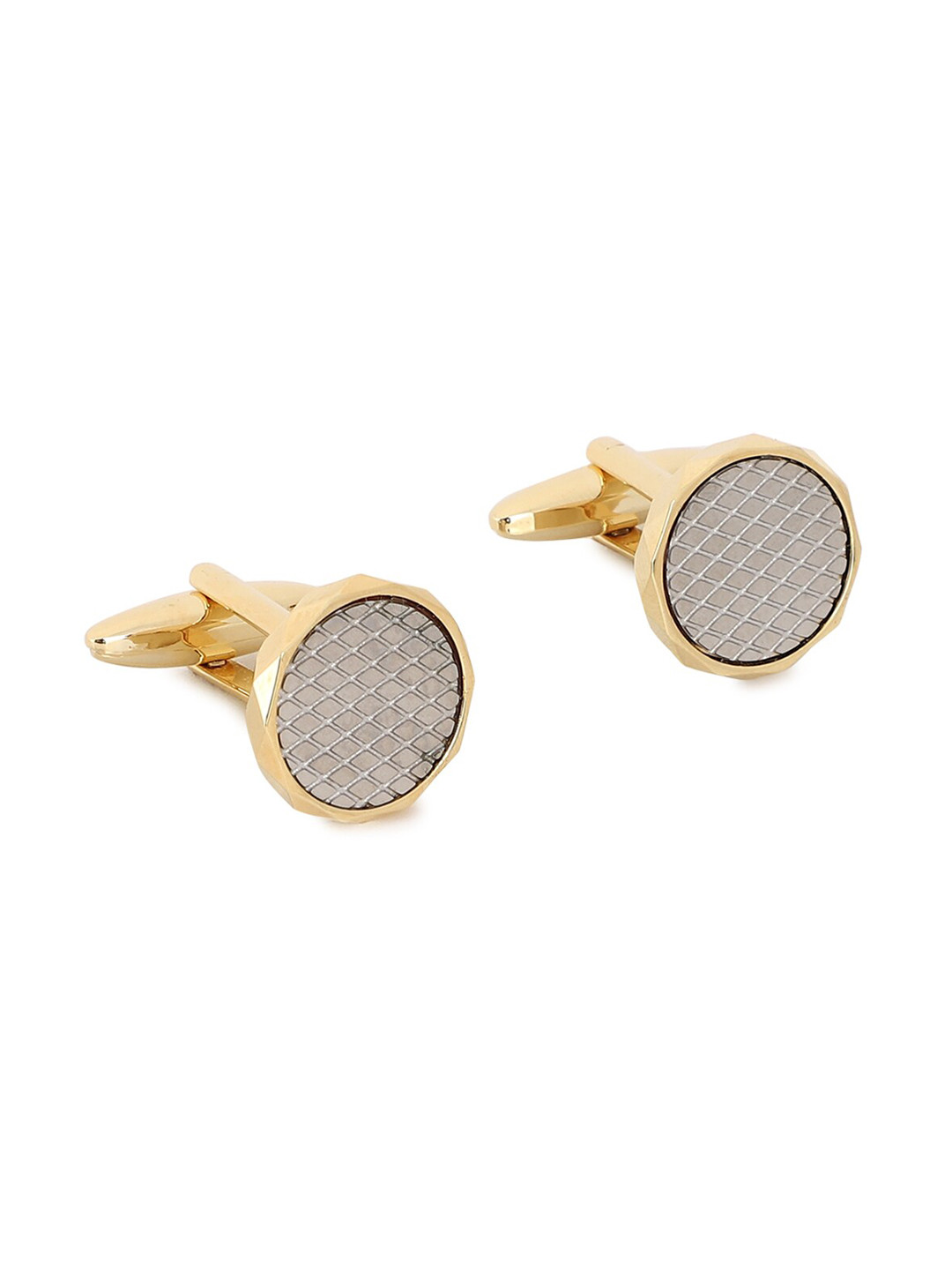 Buy Van Heusen Grey & Gold Toned Cufflink Cufflinks for Men 18846272