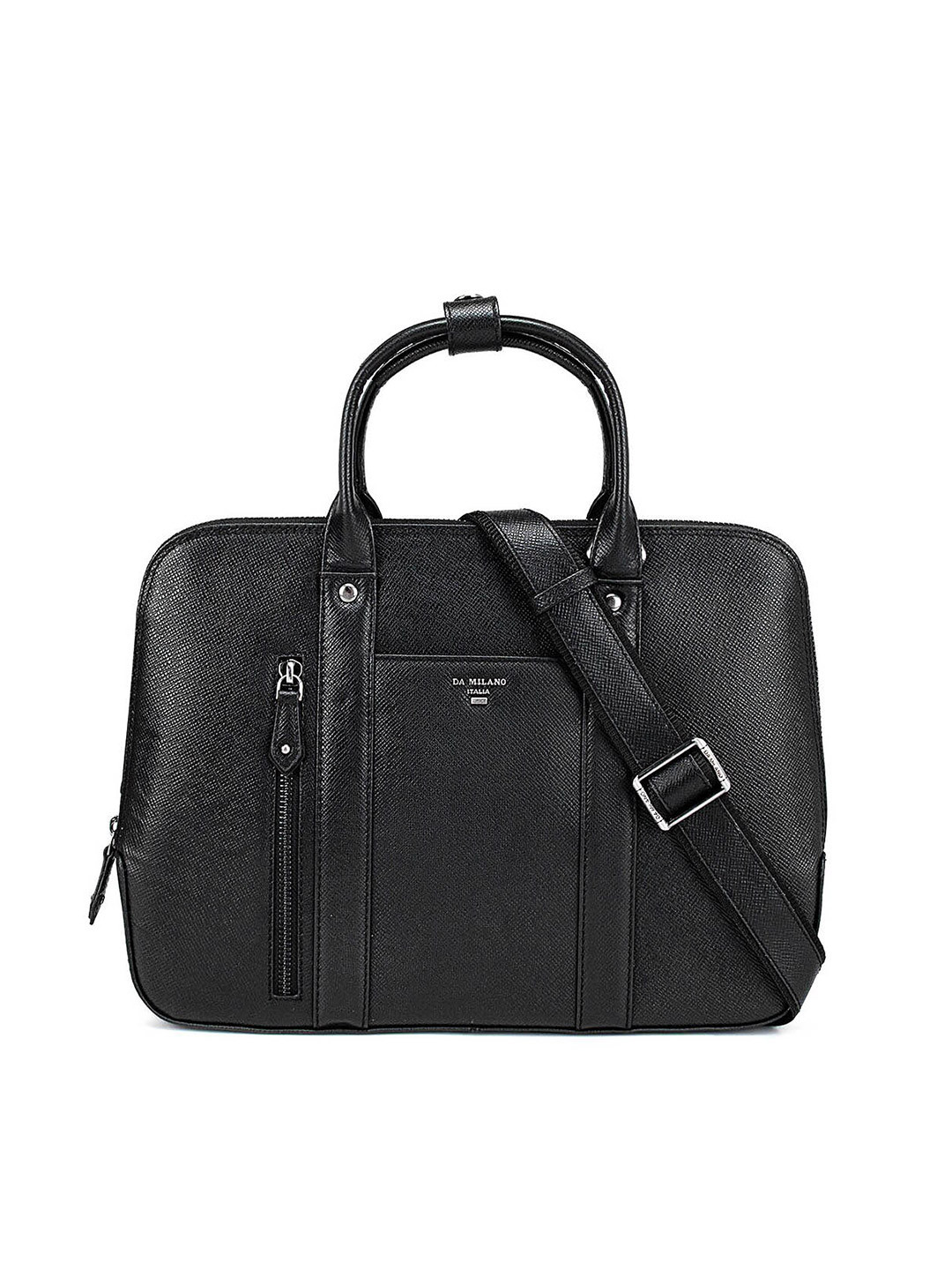 Buy Da Milano Unisex Black Leather Laptop Bag Laptop Bag for Unisex