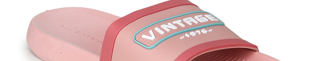 Buy Ego Women Pink & White Printed Rubber Sliders - Flip Flops for ...