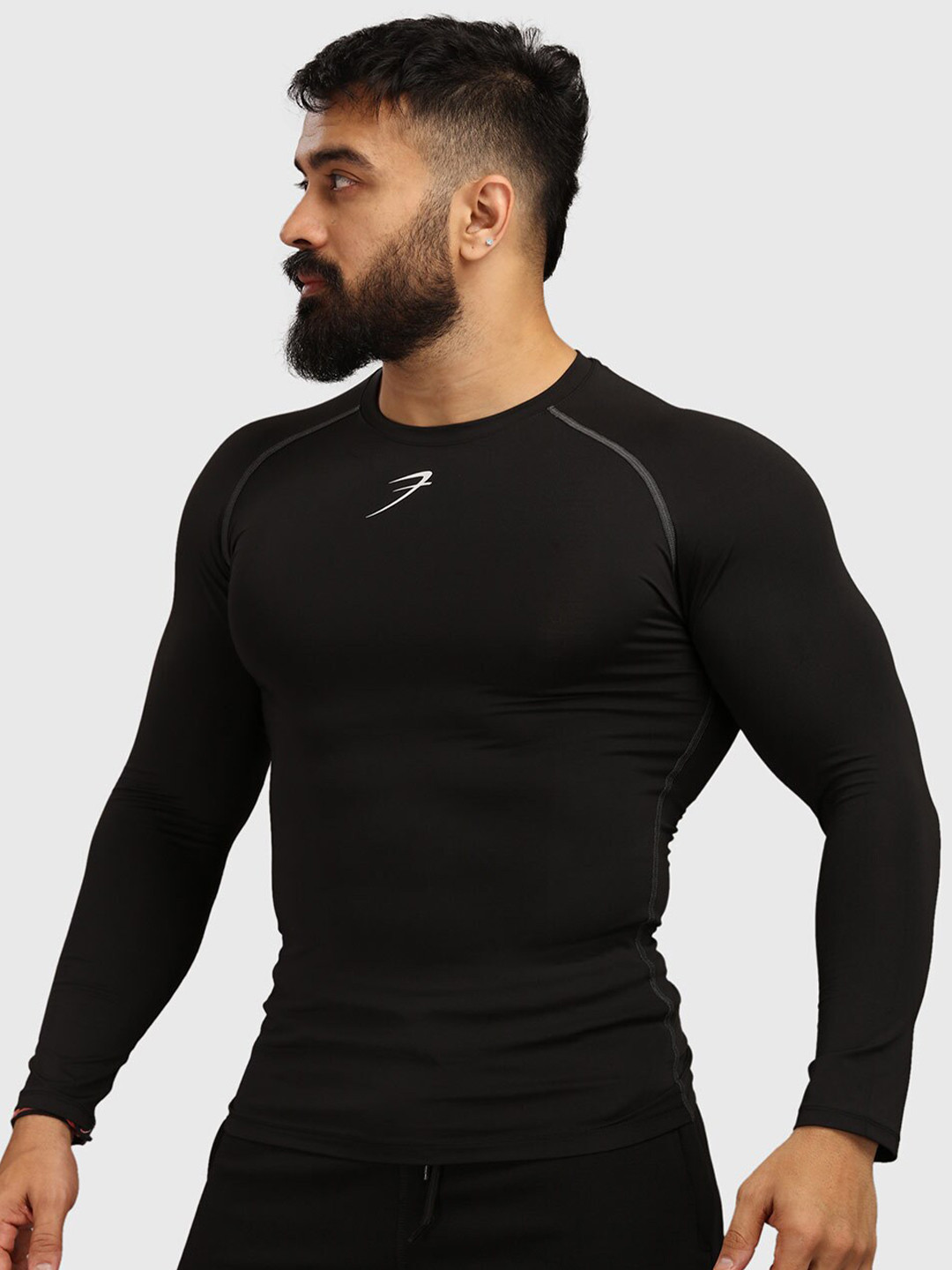 Buy FUAARK Men Black Raw Edge Compression T Shirt Tshirts for Men