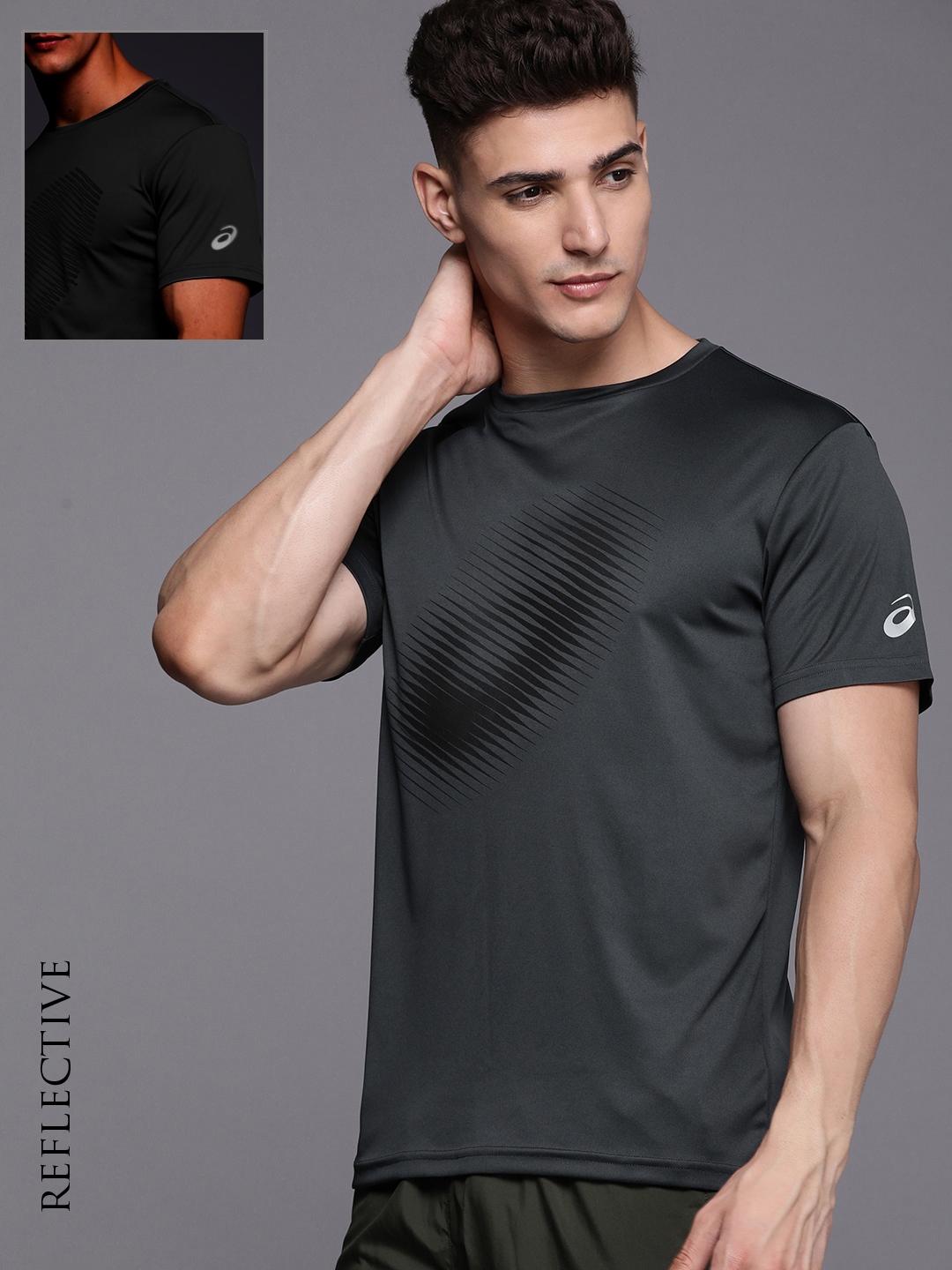 Buy ASICS Brand Logo Printed Reflective T Shirt - Tshirts for Men ...