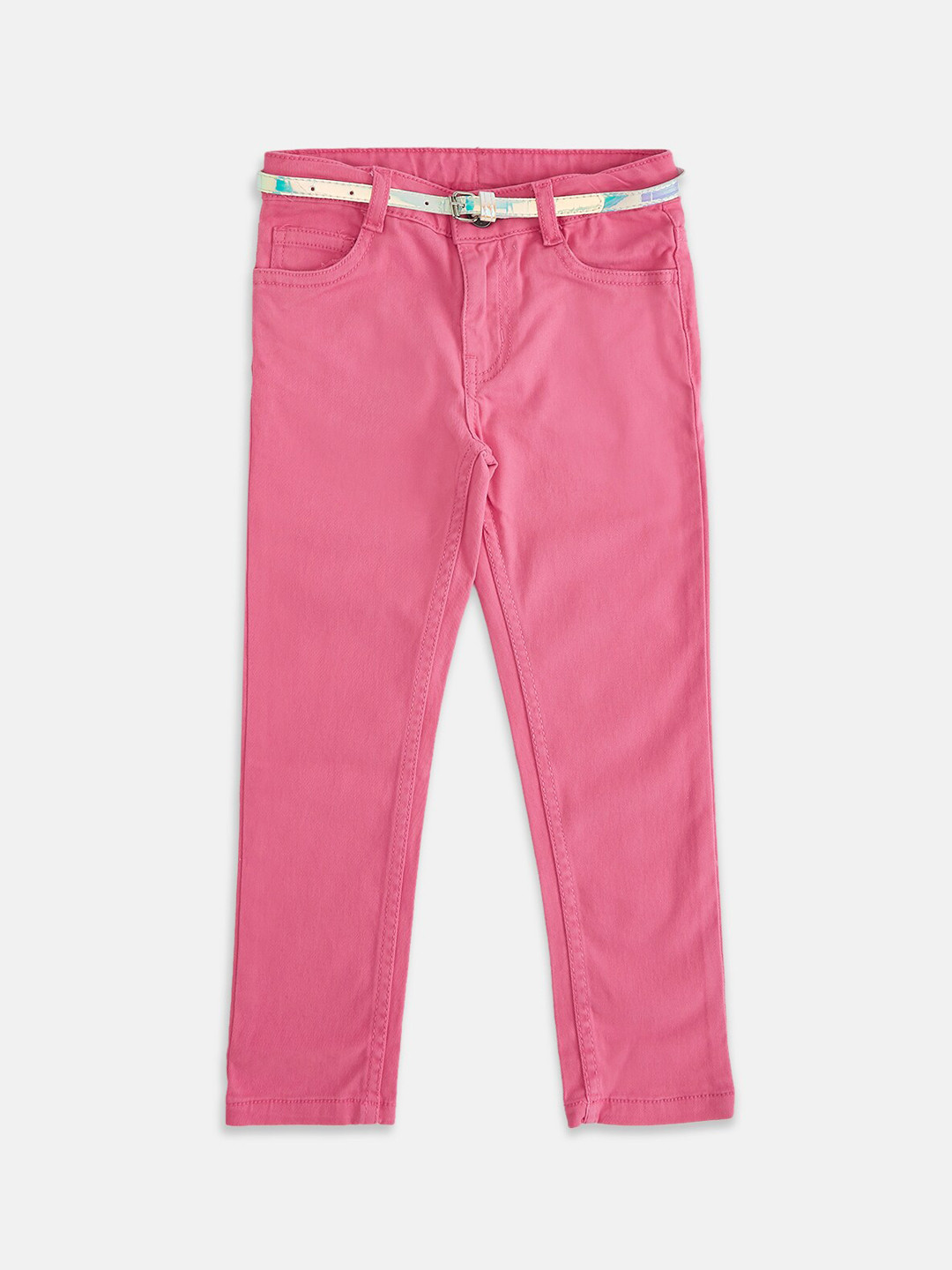 Buy Pantaloons Junior Girls Pink Trousers Trousers for Girls 18857856