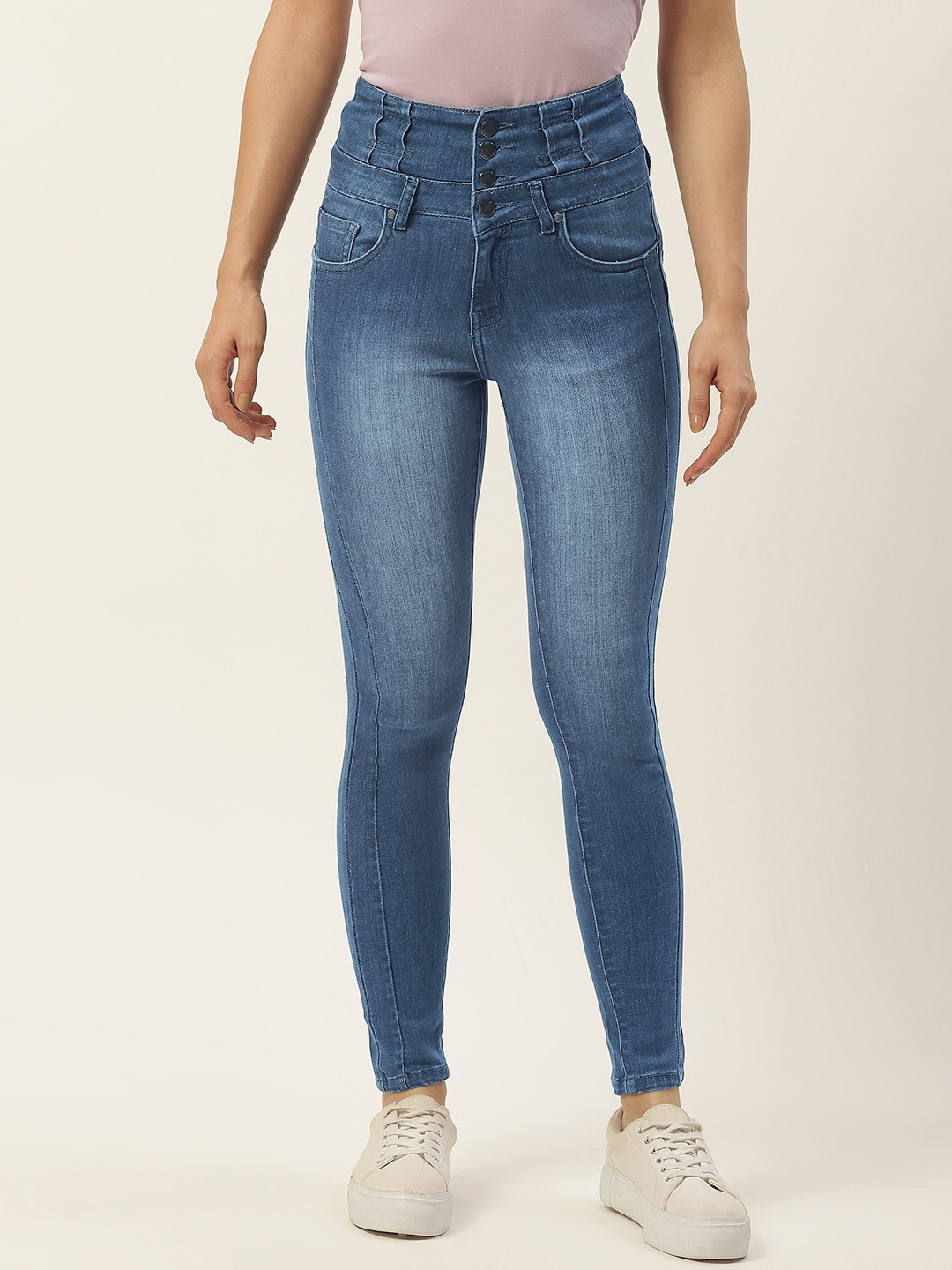 Buy Madame Women Navy Blue Stretchable Jeans Jeans for Women 18858332