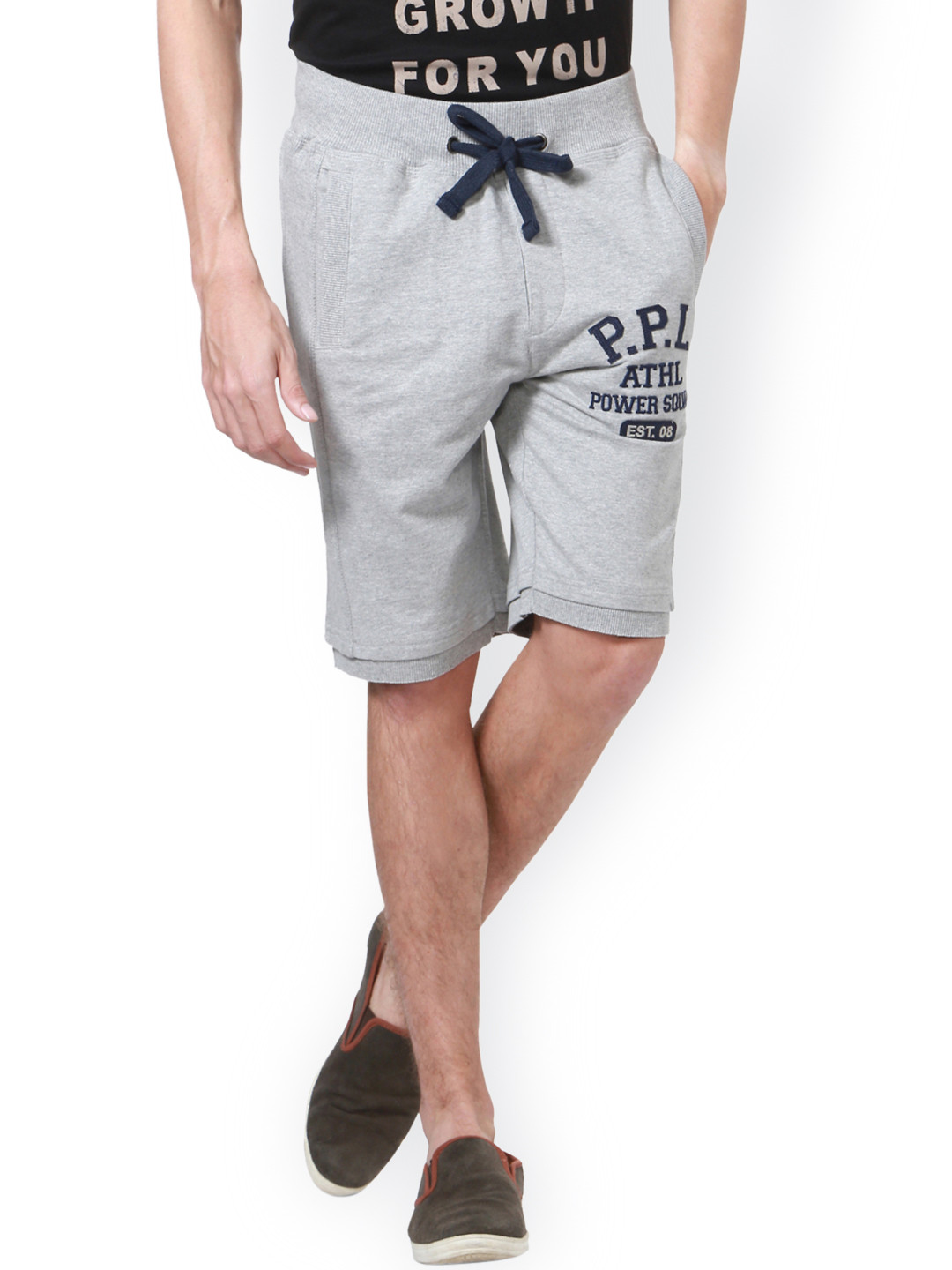 Buy People Men Grey Regular Shorts Shorts for Men 1885843 Myntra