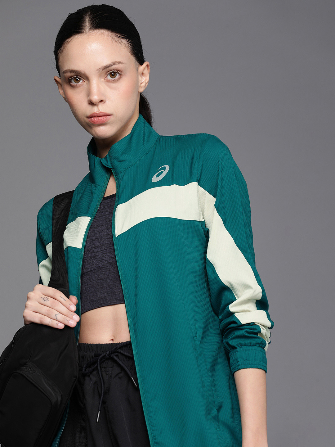 Buy ASICS Colourblocked Checked Sporty Jacket Jackets for Women