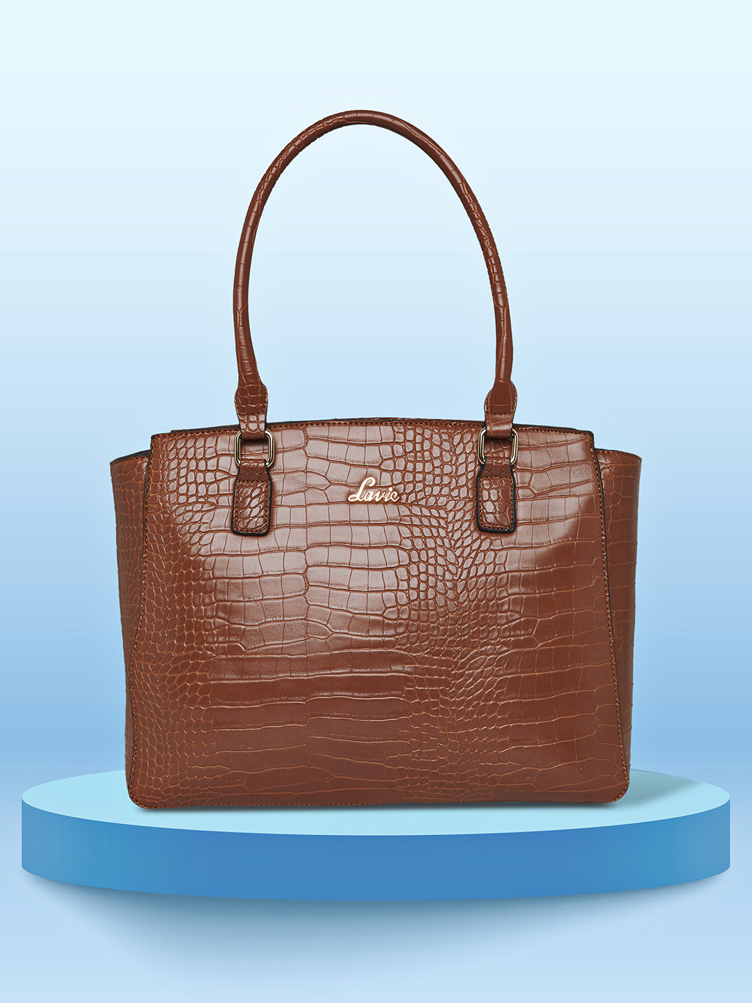 Buy Lavie Glossy Kaley Brown Animal Textured Structured Laptop Handheld