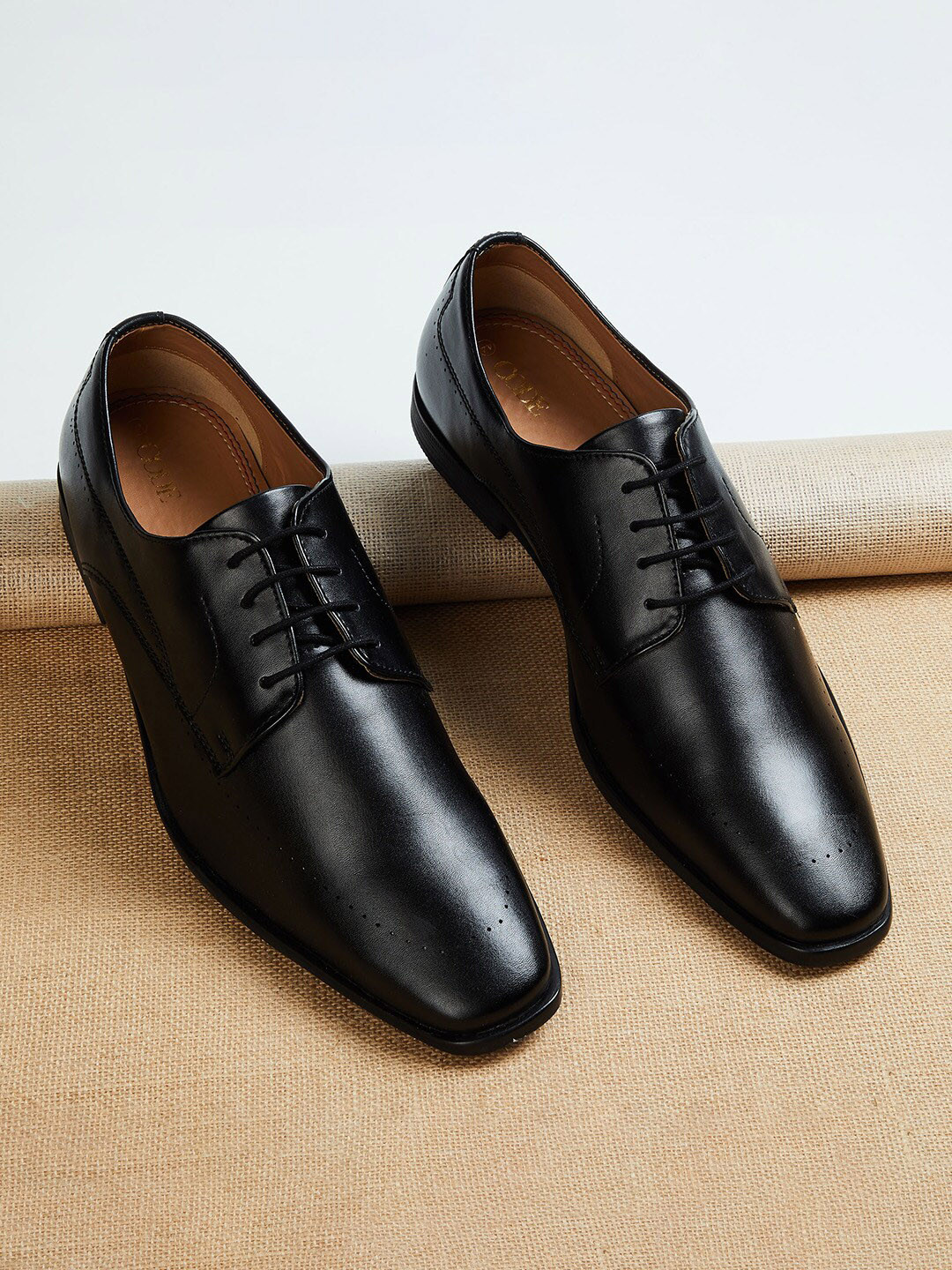 Buy CODE By Lifestyle Men Black Solid Formal Oxford Shoes Formal