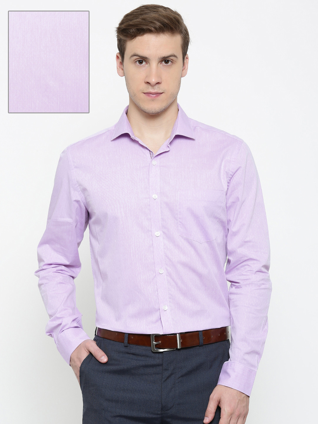 Buy CODE By Lifestyle Men Lavender Slim Fit Formal Shirt Shirts for Men 1886343 Myntra