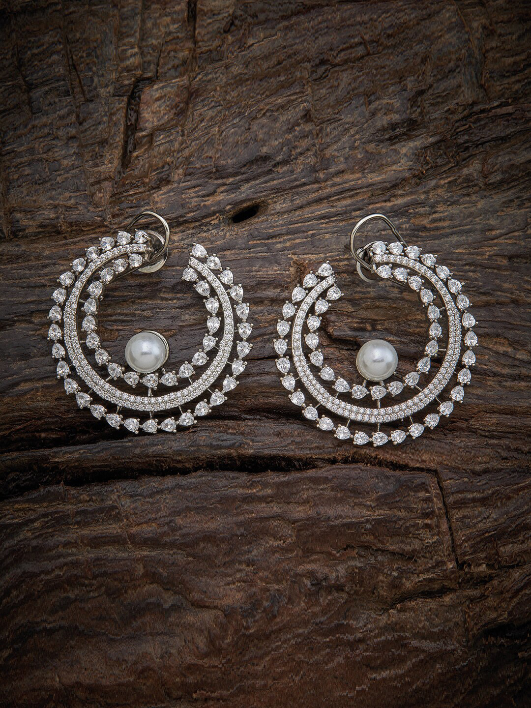 Buy Kushal's Fashion Jewellery White Circular Studs Earrings Earrings