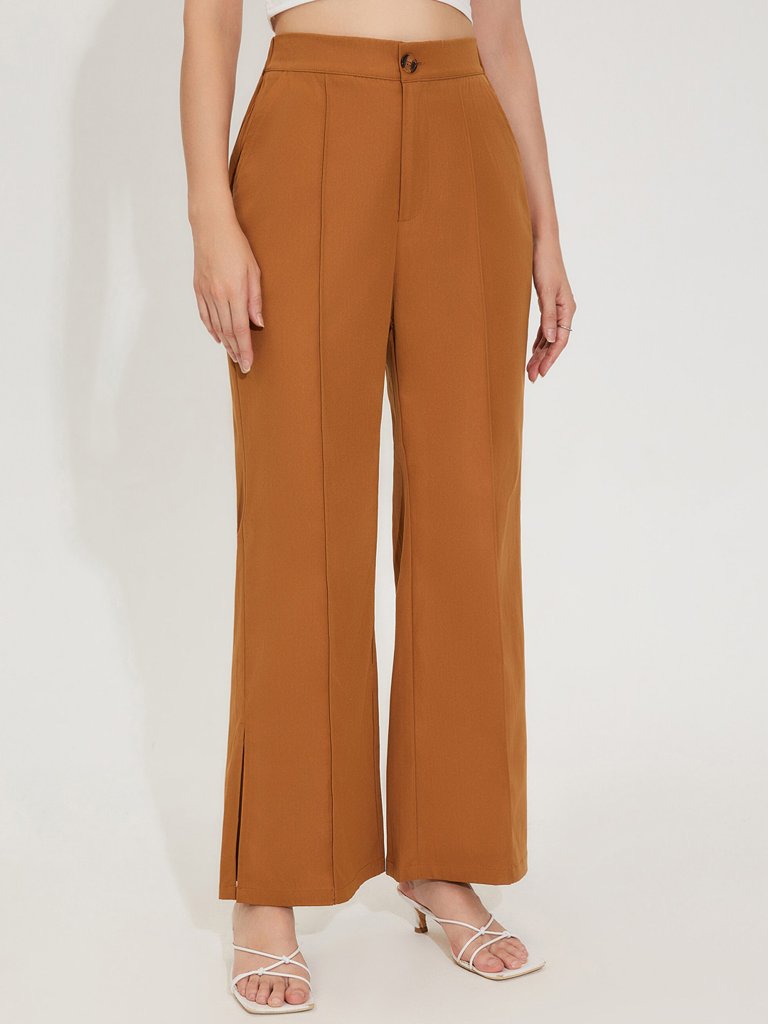 Buy URBANIC Women Coffee Brown Trousers Trousers for Women 18867446
