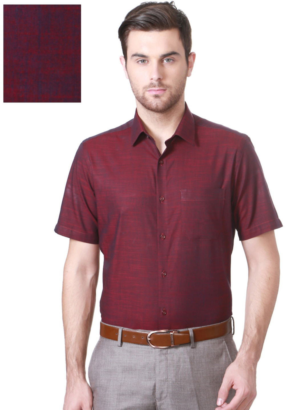 Buy Peter England Men Red Nuvo Fit Solid Formal Shirt Shirts for Men