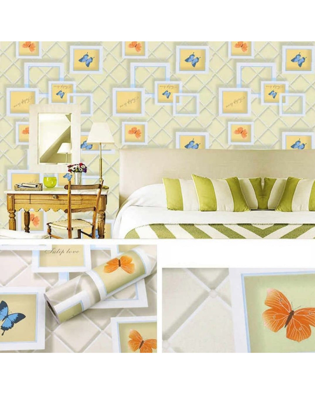 Buy ANNA CREATIONS Beige Printed Self Adhesive Wall Decals And Stickers