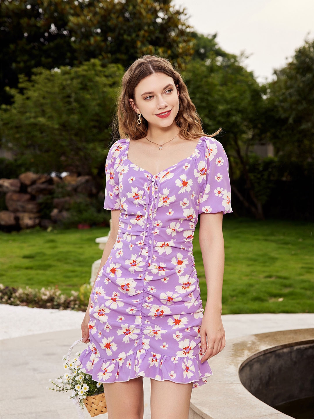 Buy URBANIC Purple Floral Dress Dresses for Women 18868770 Myntra