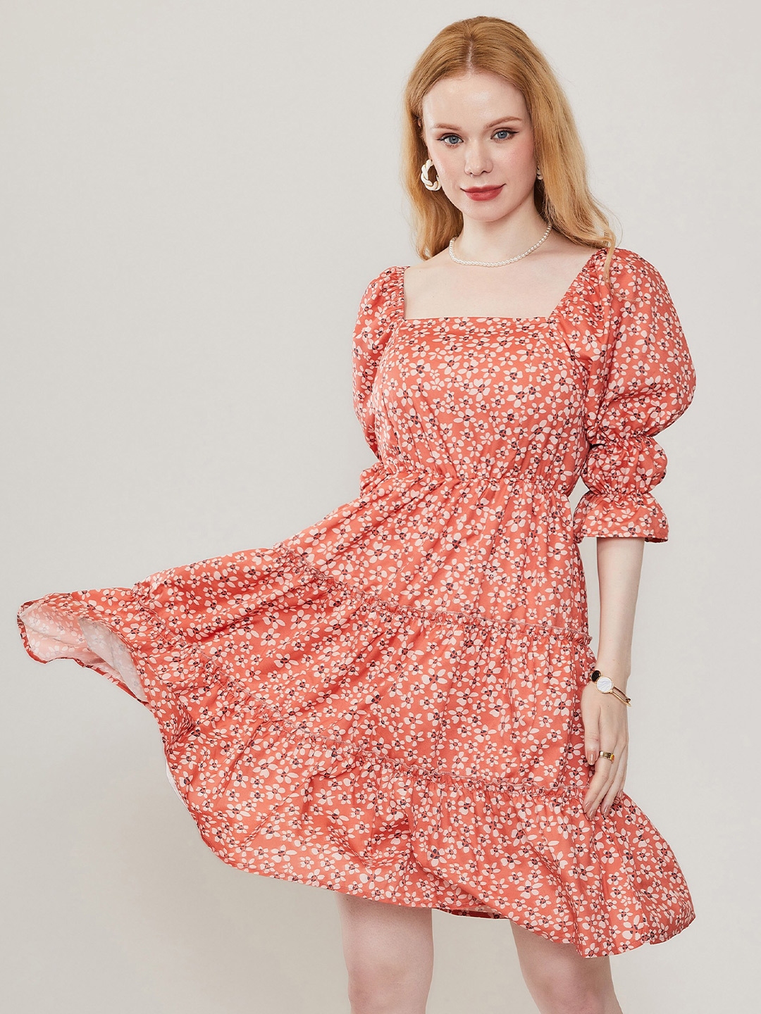 Buy URBANIC Orange Floral Dress Dresses for Women 18869102 Myntra
