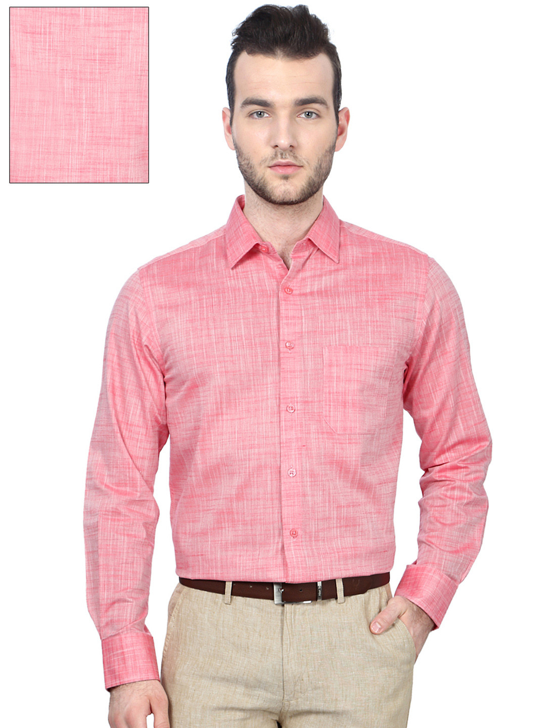 Buy Peter England Men Pink Nuvo Regular Fit Solid Formal Shirt Shirts