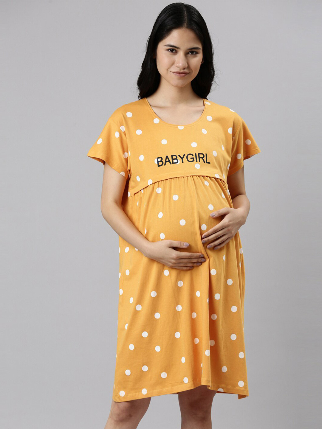 Buy GOLDSTROMS Mustard Yellow Maternity Empire Dress Dresses for