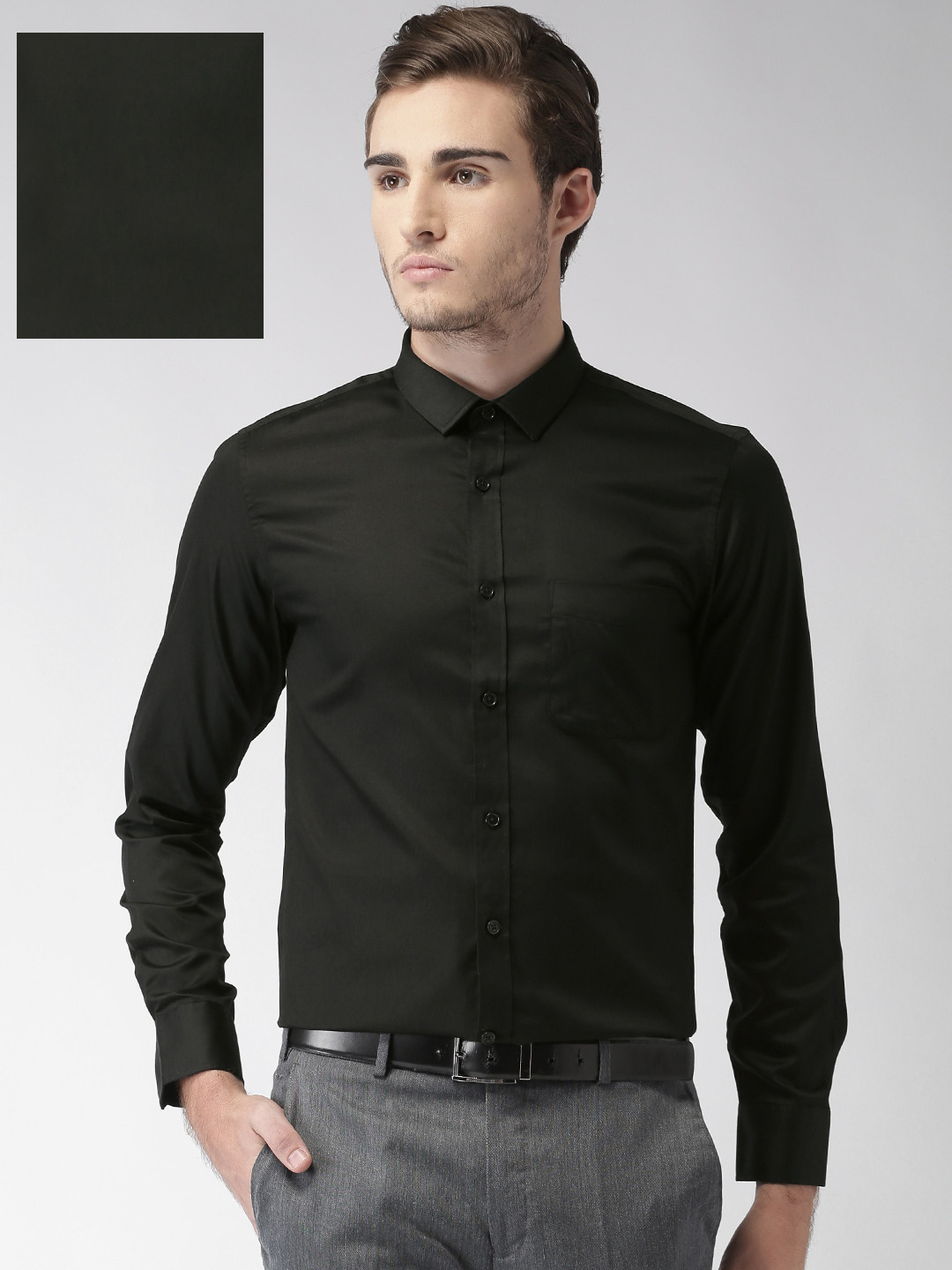 Buy U.S. Polo Assn. Tailored Men Black Slim Fit Solid Formal Shirt Shirts for Men 1887332 Myntra