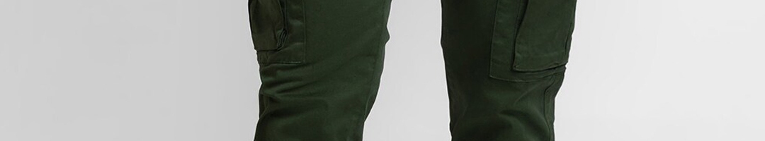 Buy SPYKAR Men Green Slim Fit Cargos Trousers - Trousers for Men ...