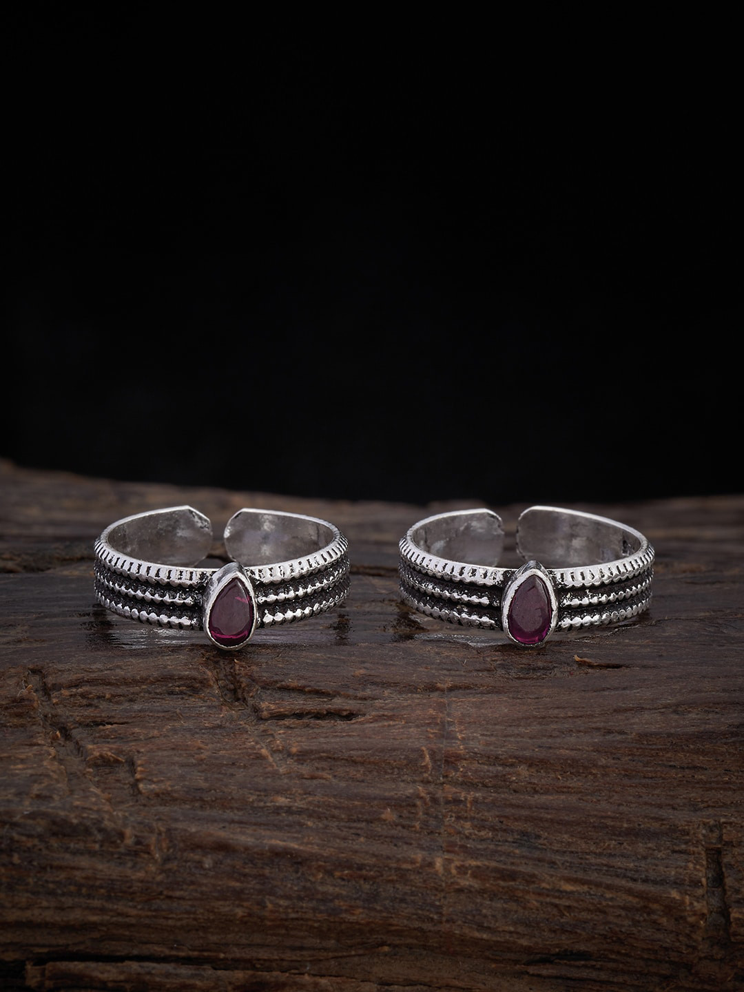 Buy Kushal's Fashion Jewellery Set Of 2 Silver Plated & Red Oxidised